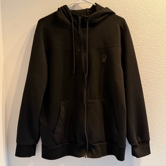 Spyder Active Full Zip Hoodie Jacket Men's L Black - Picture 1 of 4